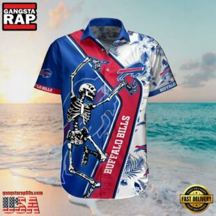 NFL Buffalo Bills Hawaii Shirt Sekeleton Design