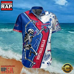 NFL Buffalo Bills Hawaii Shirt Sekeleton Design