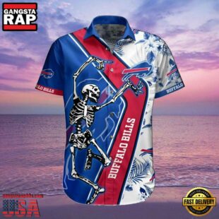 NFL Buffalo Bills Hawaii Shirt Sekeleton Design