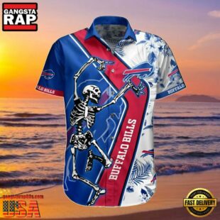 NFL Buffalo Bills Hawaii Shirt Sekeleton Design