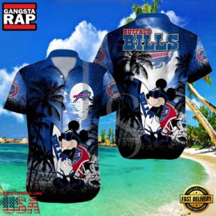 NFL Buffalo Bills Hawaiian Shirt Disney Mickey Mouse Palm Tree