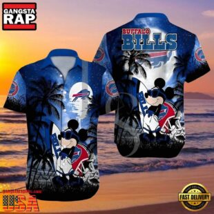 NFL Buffalo Bills Hawaiian Shirt Disney Mickey Mouse Palm Tree