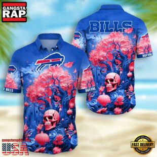 NFL Buffalo Bills Skull Pumpkin Halloween Hawaiian Shirt