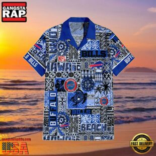 NFL Buffalo Bills Summer Hawaiian Shirt Blue Tapa Patterns