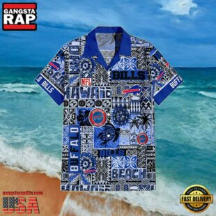 NFL Buffalo Bills Summer Hawaiian Shirt Blue Tapa Patterns