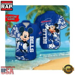 NFL Buffalo Bills x Mickey Mouse Custom Name Summer Hawaii Shirt