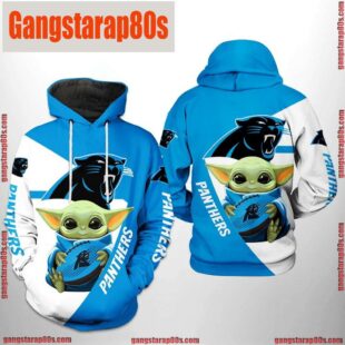 NFL Carolina Panthers Baby Yoda Team 3D Printed Hoodie Shirt