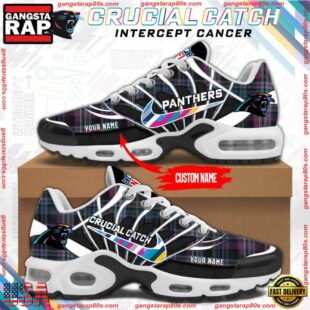 NFL Carolina Panthers Crucial Catch Intercept Cancer Air Max Plus Shoes Sneaker