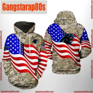 NFL Carolina Panthers US Flag Camo Veteran Team 3D Printed Hoodie Shirt