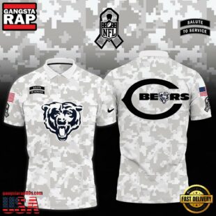 NFL Chicago Bears Camo 2024 Salute to Service Polo Shirt