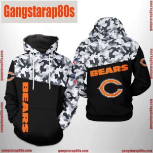 NFL Chicago Bears Camo Veteran Team 3D Printed Hoodie Shirt