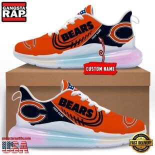 NFL Chicago Bears Custom Rainbow Atmospheric Cushion Running Shoes, Women's Sneaker