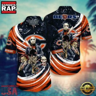 NFL Chicago Bears Halloween Horror Movies Summer Hawaiian Shirts