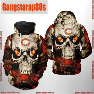 NFL Chicago Bears Skull Team 3D Printed Hoodie Shirt