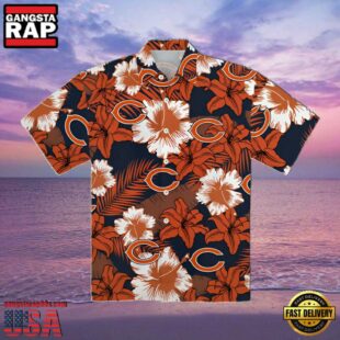 NFL Chicago Bears Summer Hawaiian Shirt Mens Lily Pattern