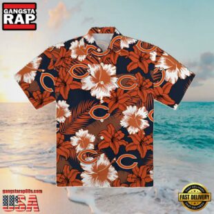 NFL Chicago Bears Summer Hawaiian Shirt Mens Lily Pattern