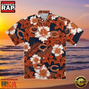 NFL Chicago Bears Summer Hawaiian Shirt Mens Lily Pattern