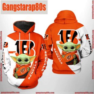 NFL Cincinnati Bengals Baby Yoda Team 3D Printed Hoodie Shirt