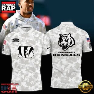 NFL Cincinnati Bengals Camo 2024 Salute to Service Polo Shirt