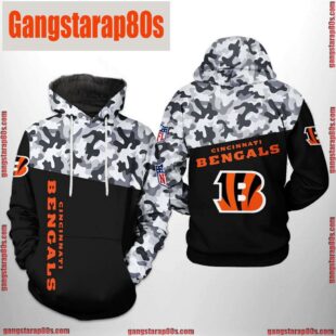 NFL Cincinnati Bengals Camo Veteran Team 3D Printed Hoodie Shirt