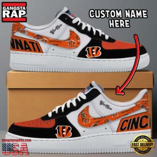 NFL Cincinnati Bengals Logo Team Design Custom Air Force 1 Shoes