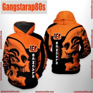 NFL Cincinnati Bengals Skull 3D Printed Hoodie Shirt