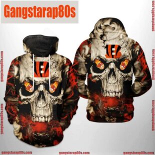 NFL Cincinnati Bengals Skull Team 3D Printed Hoodie Shirt