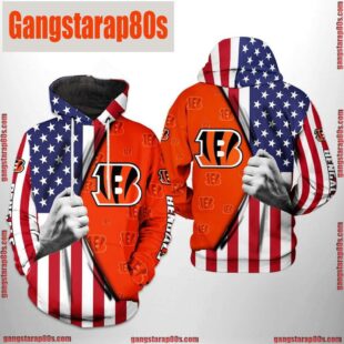 NFL Cincinnati Bengals US Flag Team 3D Printed Hoodie Shirt