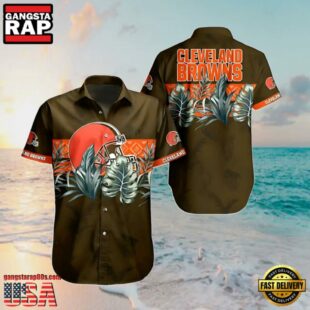 NFL Cleveland Browns Aloha Hawaiian Shirt Tropical Jungle Print