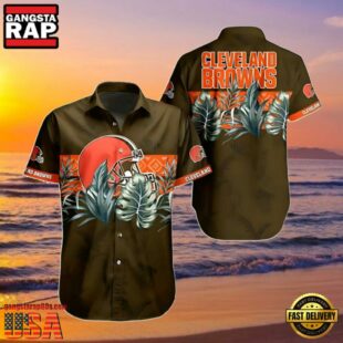 NFL Cleveland Browns Aloha Hawaiian Shirt Tropical Jungle Print