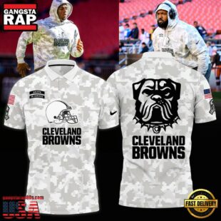 NFL Cleveland Browns Camo 2024 Salute to Service Polo Shirt