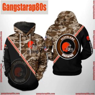 NFL Cleveland Browns Camo Team 3D Printed Hoodie Shirt