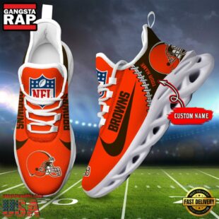 NFL Cleveland Browns Football Team Design Max Soul Shoes, Football New Sneaker Shoes