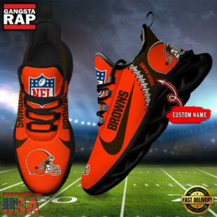 NFL Cleveland Browns Football Team Design Max Soul Shoes, Football New Sneaker Shoes