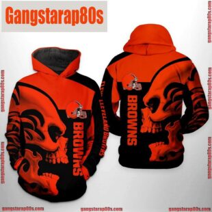 NFL Cleveland Browns Skull 3D Printed Hoodie Shirt