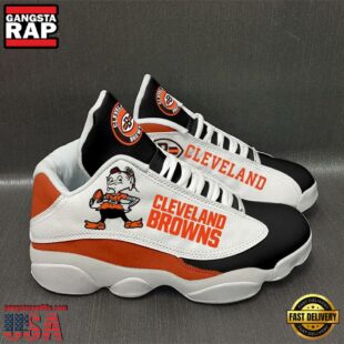 NFL Cleveland Browns White Air Jordan 13 Sneaker Shoes - Gift For Fans