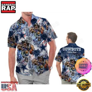 NFL Dallas Cowboys America Flag Tropical Floral Custom Hawaiian Shirt