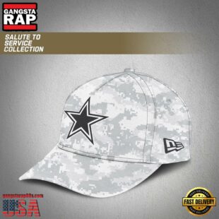 NFL Dallas Cowboys Arctic White Camo 2024 Salute to Service Baseball Cap