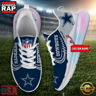 NFL Dallas Cowboys Custom Rainbow Atmospheric Cushion Running Shoes, Women's Sneaker