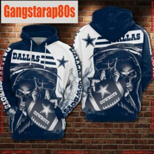 NFL Dallas Cowboys Football Skull 3D Hoodie Shirt