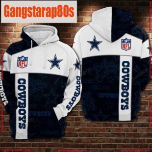 NFL Dallas Cowboys Football White 3D Hoodie Shirt