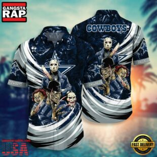 NFL Dallas Cowboys Halloween Horror Movies Summer Hawaiian Shirts