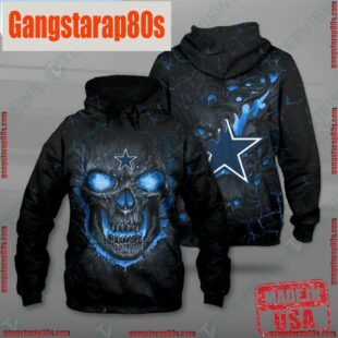 NFL Dallas Cowboys Hello Darkness My Old Friend Skull 3D Graphic Hoodies Shirt