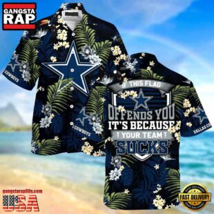 NFL Dallas Cowboys Summer Beach Hawaiian Button Up Shirt This Flag Offends You