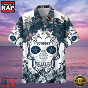 NFL Dallas Cowboys Summer Hawaiian Shirt Pattern Flower Skull