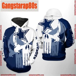 NFL Dallas Cowboys Team Skull 3D Printed Hoodie Shirt