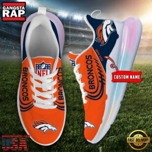 NFL Denver Broncos Custom Rainbow Atmospheric Cushion Running Shoes, Women's Sneaker