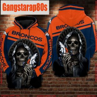 NFL Denver Broncos Football Skull 3D Hoodie Shirt