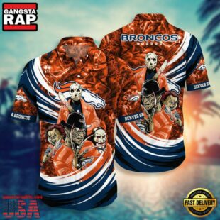 NFL Denver Broncos Halloween Horror Movies Summer Hawaiian Shirts