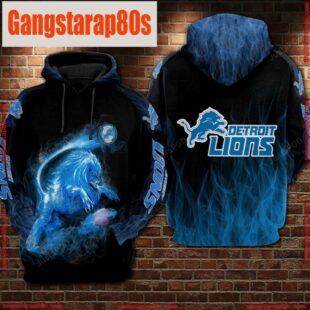 NFL Detroit Lions Football Lions Smoke 3D Hoodie Shirt